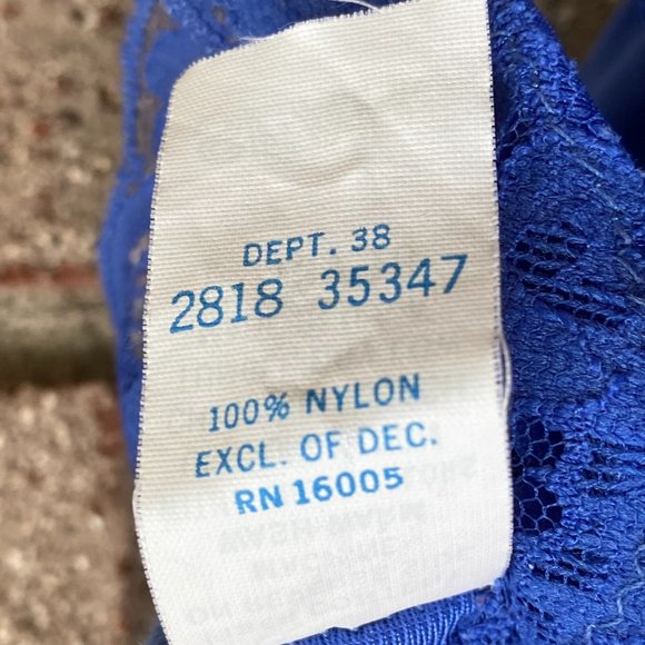 Vintage CONTEMPORARY COLLECTION Blue High Cut Nylon One Piece Nightie Lingerie - Picture 3 of 9